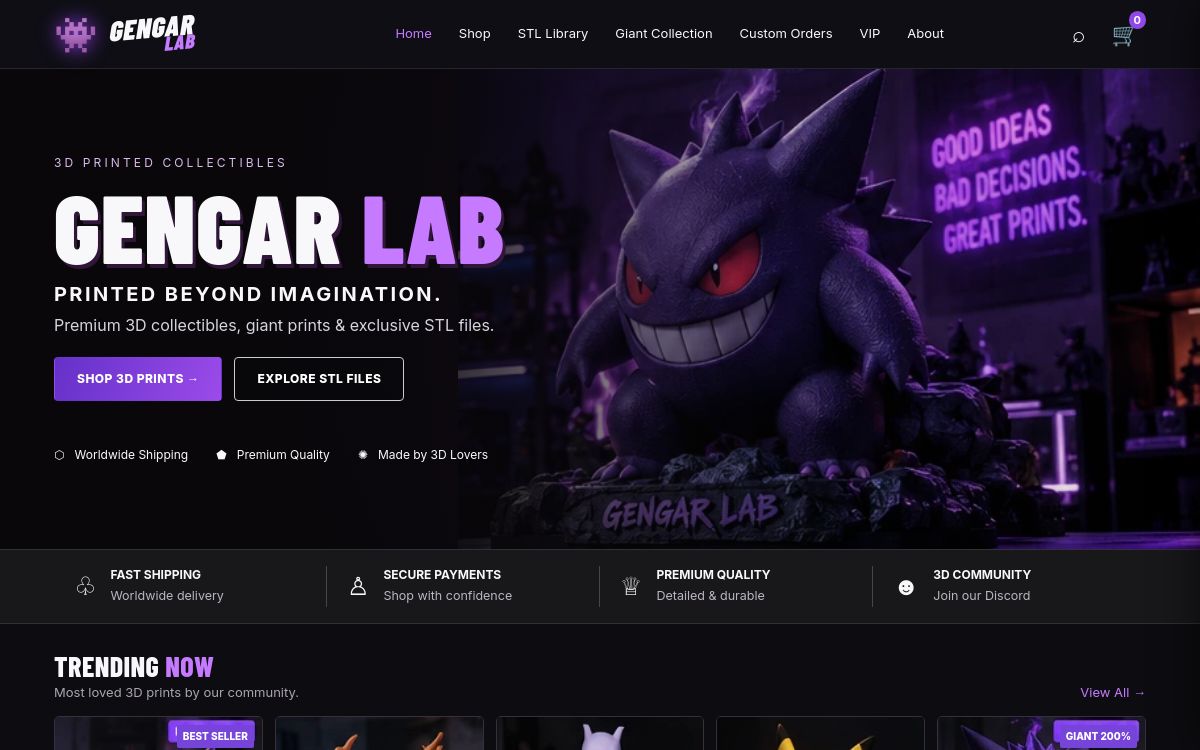 Gengar Lab website screenshot