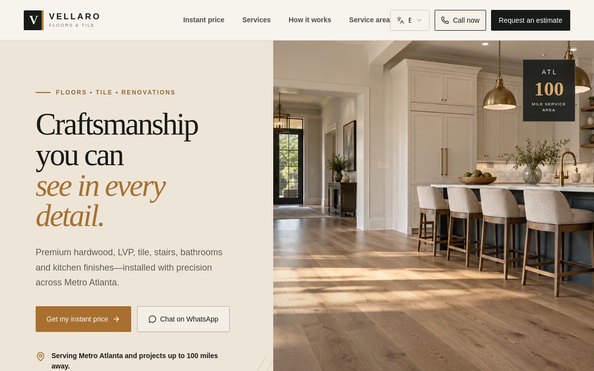 Vellaro Floors website project